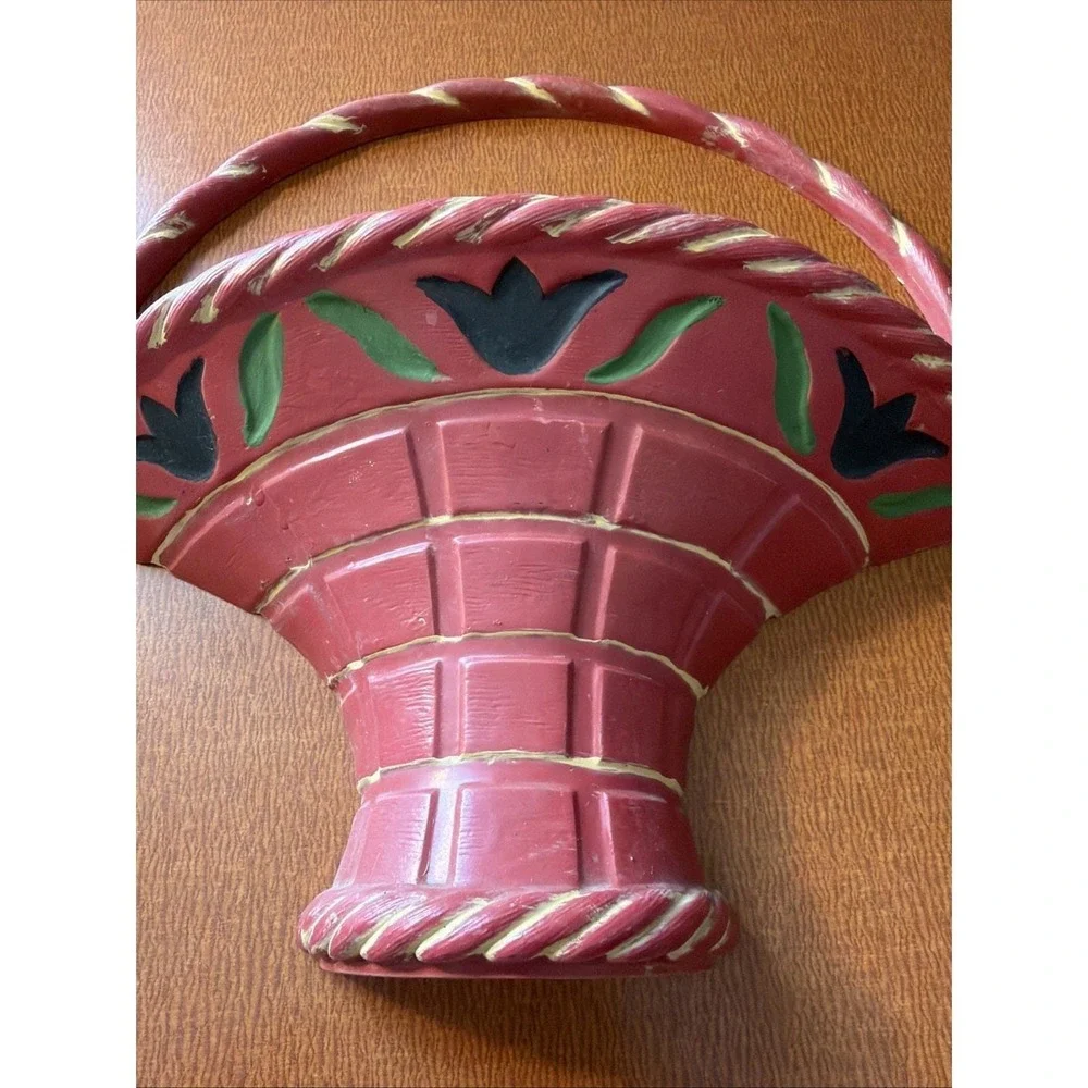 Vintage Burwood Products Home Interiors Folk Wall Flower Planter Decor USA